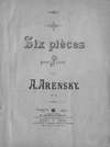 Six pieces pour piano par A. Arensky