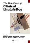 The Handbook of Clinical Linguistics