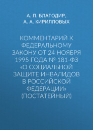 Комментарий к Федеральному закону от 24 ноября 1995 г. № 181-ФЗ «О социальной защите инвалидов в Российской Федерации» (постатейный; издание третье, переработанное и дополненное)