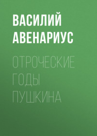 Василий Авенариус. Отроческие годы Пушкина