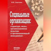 Владимир Васильевич Сметана. Социальные организации: структура, виды, организационная культура и организационный менеджмент