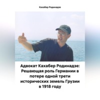Кахабер Отарович Родинадзе. Адвокат Кахабер Родинадзе: Решающая роль Германии в потере одной трети исторических земель Грузии в 1918 году