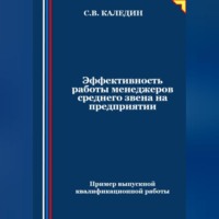 Сергей Каледин. Эффективность работы менеджеров среднего звена на предприятии