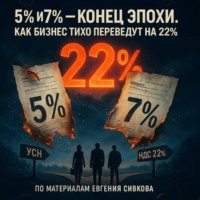 Евгений Владимирович Сивков. 5% и 7% конец эпохи. Как бизнес тихо переведут на 22%