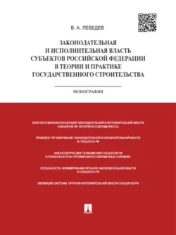Законодательная и исполнительная власть субъектов РФ в теории и практике государственного строительства. Монография - Валериан Лебедев