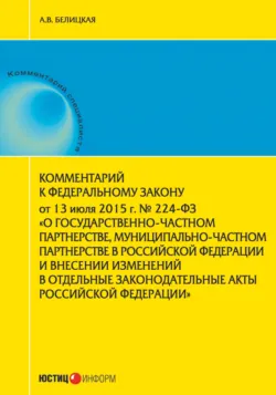 Комментарий к Федеральному закону от 13 июля 2015 г. № 224-ФЗ «О государственно-частном партнерстве, муниципально-частном партнерстве в Российской Федерации и внесении изменений в отдельные законодательные акты Российской Федерации» - Анна Белицкая