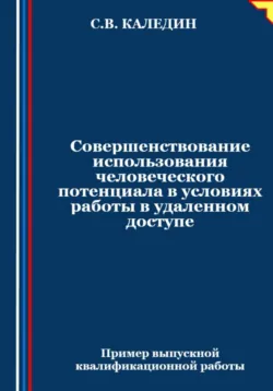 Совершенствование использования человеческого потенциала в условиях работы в удаленном доступе - Сергей Каледин