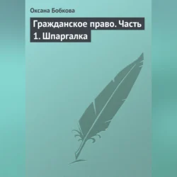 Гражданское право. Часть 1. Шпаргалка - Оксана Бобкова Гражданское право. Часть 1. Шпаргалка - Оксана Бобкова