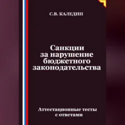Санкции за нарушение бюджетного законодательства. Аттестационные тесты с ответами - Сергей Каледин