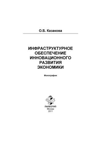 Оксана Борисовна Казакова. Инфраструктурное обеспечение инновационного развития экономики