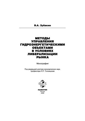 Василий Зубакин. Методы управления гидроэнергетическими объектами в условиях либерализации рынка