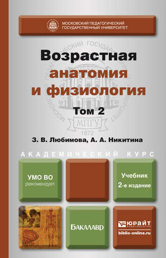 А. А. Никитина. Возрастная анатомия и физиология в 2 т. Т. 2 опорно-двигательная и висцеральные системы 2-е изд., пер. и доп. Учебник для академического бакалавриата