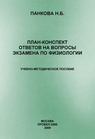 Н. Б. Панкова. План-конспект ответов на вопросы экзамена по физиологии