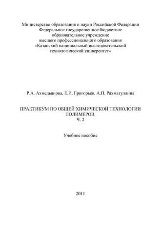 Р. А. Ахмедьянова. Практикум по общей химической технологии полимеров. Часть 2