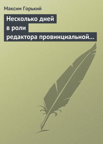 Обложка книги «Несколько дней в роли редактора провинциальной газеты»