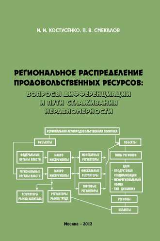 Обложка книги «Региональное распределение продовольственных ресурсов: вопросы дифференциации и пути сглаживания неравномерности»