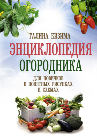 Обложка книги «Энциклопедия огородника для новичков в понятных рисунках и схемах. Увидел – повтори»