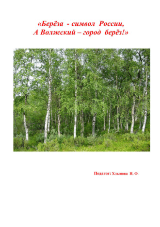 Хлынова Надежда Фёдоровна. Берёза символ России, а Волжский – город берёз