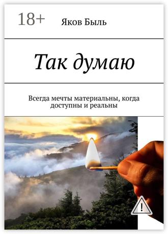 Обложка книги «Так думаю. Всегда мечты материальны, когда доступны и реальны»