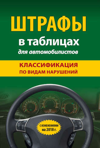 Группа авторов. Штрафы в таблицах для автомобилистов с изменениями на 2018 год. Классификация по видам нарушений