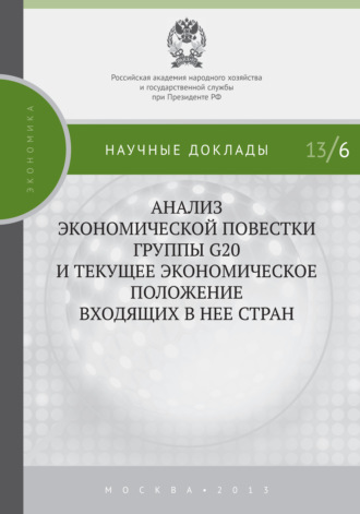 Обложка книги «Анализ экономической повестки группы G20 и текущее экономическое положение входящих в нее стран»
