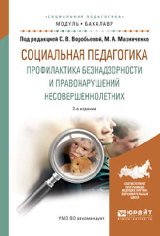 Марина Александровна Мазниченко. Социальная педагогика. Профилактика безнадзорности и правонарушений несовершеннолетних 2-е изд., испр. и доп. Учебное пособие для академического бакалавриата