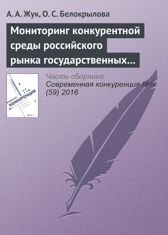 Обложка книги «Мониторинг конкурентной среды российского рынка государственных и муниципальных закупок»