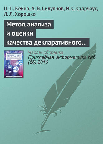 Обложка книги «Метод анализа и оценки качества декларативного и императивного программирования динамических web-приложений»