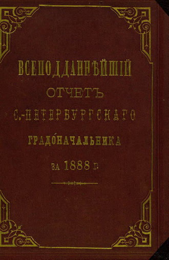 Обложка книги «Всеподданнейший отчет С.-Петербургского градоначальника за 1888 г.»