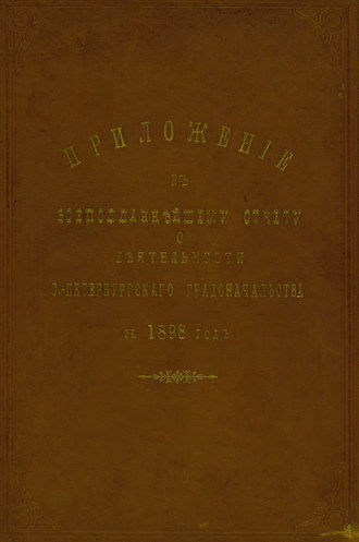 Обложка книги «Всеподданнейший отчет С.-Петербургского градоначальника за 1898 г.»