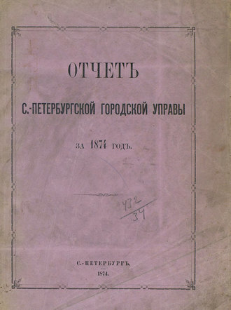 Обложка книги «Отчет городской управы за 1874 г.»