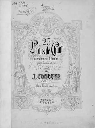 Джузеппе Конконе. 25 lecons de Chant de moyenne difficulte pour le medium de la voix