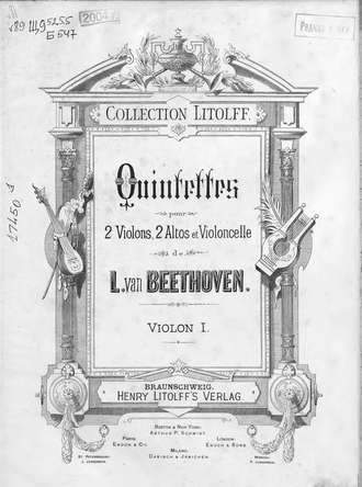 Обложка книги «Quintette pour 2 Violons, 2 Altos, et Violoncelle de L. van Beethoven»