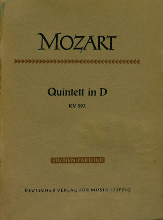 Обложка книги «Quintett in D fur 2 Violinen, 2 Violen und Violoncello»