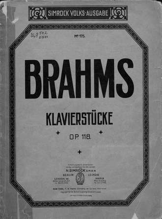 Обложка книги «Sechs Klavierstucke v. J. Brahms»