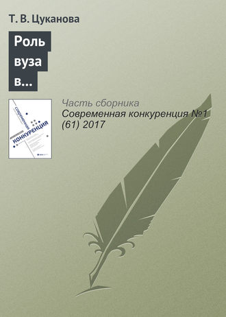 Обложка книги «Роль вуза в формировании предпринимательских намерений студентов: российский контекст»