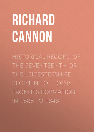 Обложка книги «Historical Record of the Seventeenth or The Leicestershire Regiment of Foot: From Its Formation in 1688 to 1848»