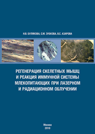 Обложка книги «Регенерация скелетных мышц и реакция иммунной системы млекопитающих при лазерном и радиационном облучении»