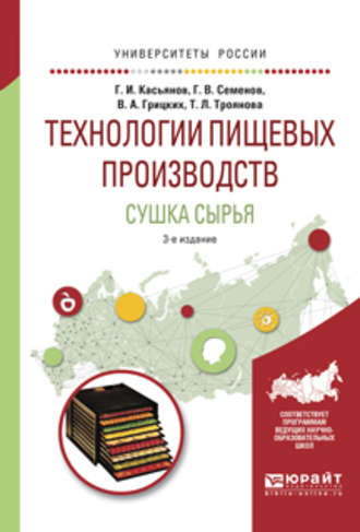 Геннадий Иванович Касьянов. Технологии пищевых производств. Сушка сырья 3-е изд., испр. и доп. Учебное пособие для вузов