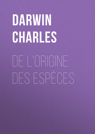 Обложка книги «De l'origine des espèces»