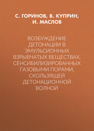 Обложка книги «Возбуждение детонации в эмульсионных взрывчатых веществах, сенсибилизированных газовыми порами, скользящей детонационной волной»