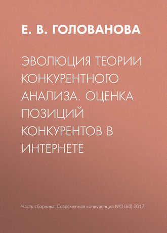 Е. В. Голованова. Эволюция теории конкурентного анализа. Оценка позиций конкурентов в Интернете