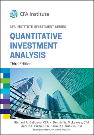 Jerald Pinto E.. Quantitative Investment Analysis