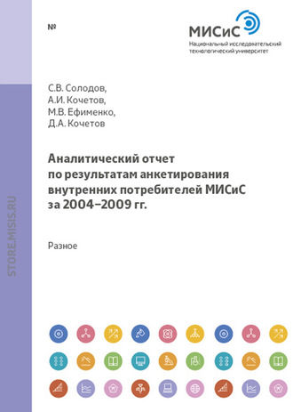 А.И. Кочетов. Аналитический отчет по результатам анкетирования внутренних и внешних потребителей МИСиС за 2004-2009 гг.