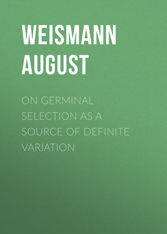 Обложка книги «On Germinal Selection as a Source of Definite Variation»
