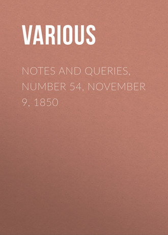 Various. Notes and Queries, Number 54, November 9, 1850