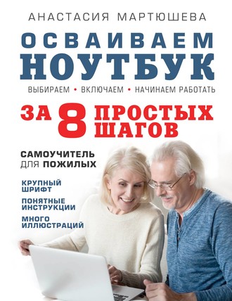 Обложка книги «Осваиваем ноутбук за 8 простых шагов. Самоучитель для пожилых»