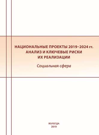 Обложка книги «Национальные проекты 2019–2024 гг. Анализ и ключевые риски их реализации. Социальная сфера»