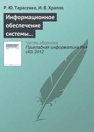 Обложка книги «Информационное обеспечение системы поддержки принятия решений на крупнотоннажных предприятиях промышленного комплекса»