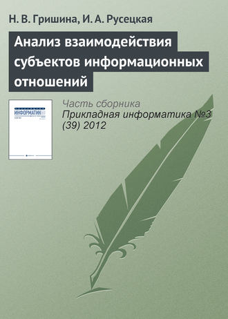 Обложка книги «Анализ взаимодействия субъектов информационных отношений»